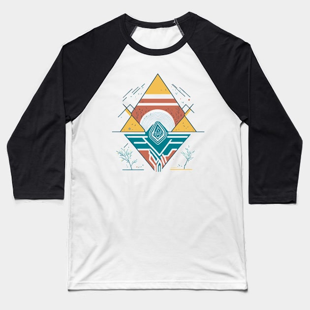 Bohemian Style Geometric Triangle Baseball T-Shirt by ElMass